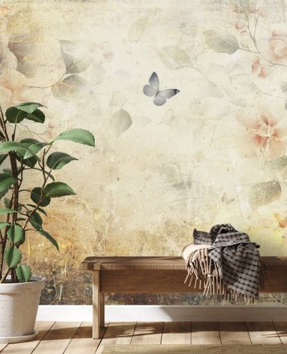 bright customisable butterfly wall mural called Distressed Butterfly Garden by Rafal Kulik bright customisable butterfly wall mural called Distressed Butterfly Garden by Rafal Kulik