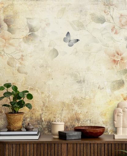 bright customisable butterfly wall mural called Distressed Butterfly Garden by Rafal Kulik