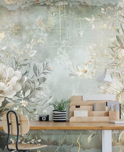 vintage stil anpassad blommig väggmålning som heter Distressed Garden Flowers av Rafal Kulik för sovrum och vardagsrum vintage stil anpassad blommig väggmålning som heter Distressed Garden Flowers av Rafal Kulik för sovrum och vardagsrum