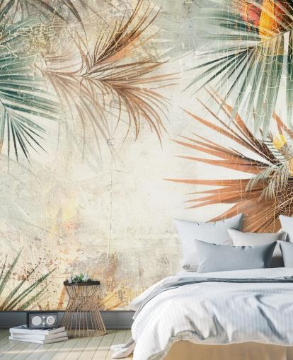 customisable border wallpaper mural called Distressed Jungle Border by Rafal Kulik