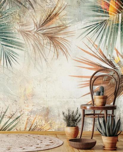 personalisierbares Tapeten-Wandbild mit dem Titel Distressed Jungle Border von Rafal Kulik