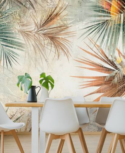 anpassningsbar kanttapet väggmålning som heter Distressed Jungle Border av Rafal Kulik