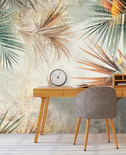 personalisierbares Tapeten-Wandbild mit dem Titel Distressed Jungle Border von Rafal Kulik