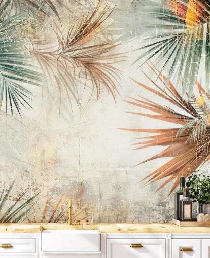 mural de papel pintado con borde personalizable llamado Distressed Jungle Border de Rafal Kulik mural de papel pintado con borde personalizable llamado Distressed Jungle Border de Rafal Kulik