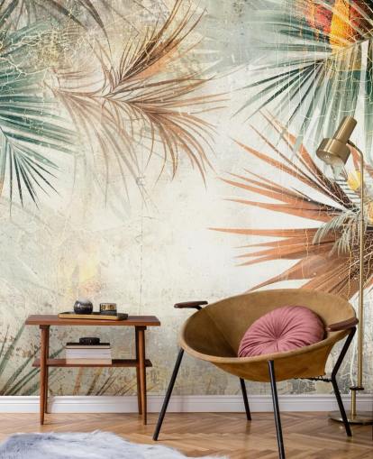 customizable border wallpaper mural called Distressed Jungle Border by Rafal Kulik customizable border wallpaper mural called Distressed Jungle Border by Rafal Kulik