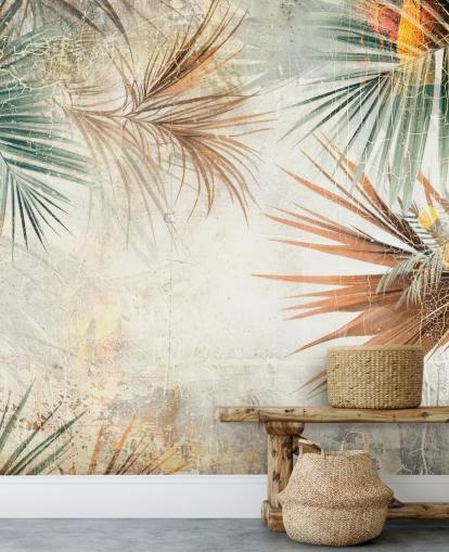 papier peint mural à bordure personnalisable appelé Distressed Jungle Border par Rafal Kulik