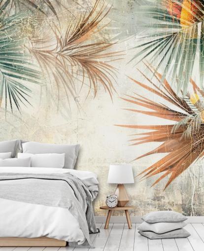 customizable border wallpaper mural called Distressed Jungle Border by Rafal Kulik