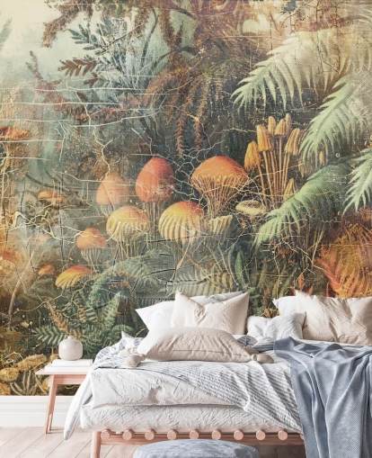 aangepaste jungle muurschildering genaamd Distressed Jungle Floor van Rafal Kulik 