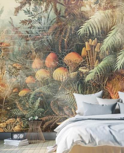 mural de parede de selva personalizado chamado Distressed Jungle Floor de Rafal Kulik 