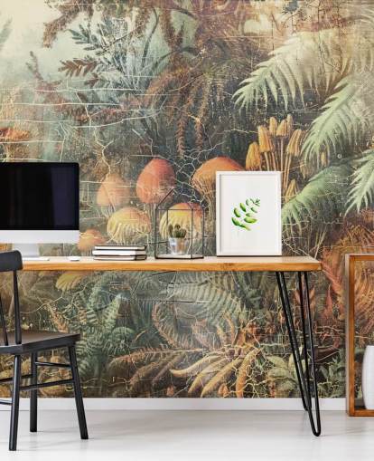 murale personalizzato con giungla chiamato Distressed Jungle Floor di Rafal Kulik 