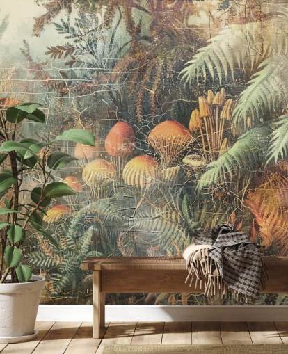 custom jungle wall mural called Distressed Jungle Floor by Rafal Kulik 