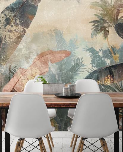 custom leaf wallpaper mural called Distressed Jungle Leaves VI by Rafal Kulik custom leaf wallpaper mural called Distressed Jungle Leaves VI by Rafal Kulik