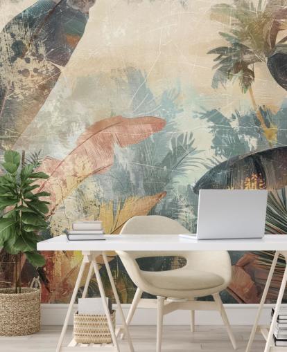 tilpasset bladtapet veggmaleri kalt Distressed Jungle Leaves VI av Rafal Kulik