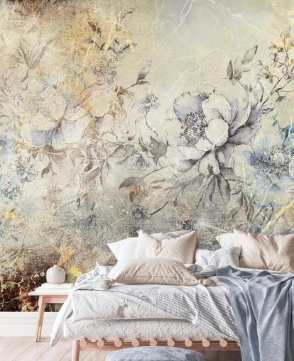 personalisierbares florales Wandbild namens Distressed Large Florals II von Rafal Kulik für Schlafzimmer und Wohnzimmer personalisierbares florales Wandbild namens Distressed Large Florals II von Rafal Kulik für Schlafzimmer und Wohnzimmer