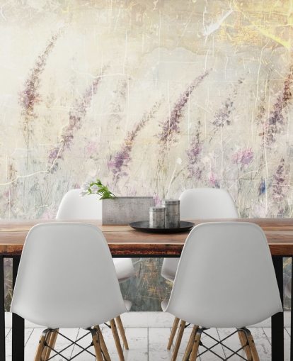 carta da parati murale personalizzabile con lavanda chiamata Distressed Lavender di Rafal Kulik