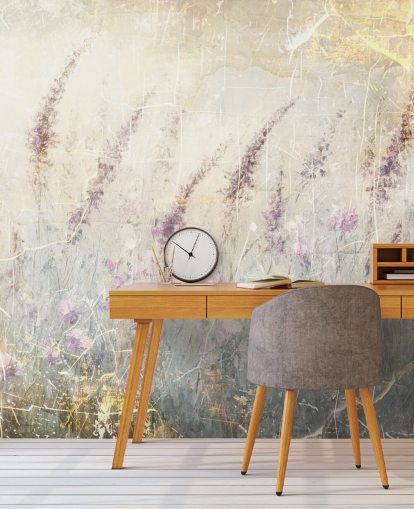 carta da parati murale personalizzabile con lavanda chiamata Distressed Lavender di Rafal Kulik