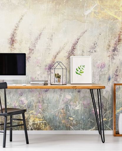 mural de papel pintado de lavanda personalizable llamado Distressed Lavender de Rafal Kulik