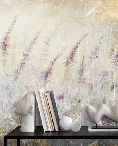 mural de papel de parede de lavanda personalizável chamado Distressed Lavender de Rafal Kulik mural de papel de parede de lavanda personalizável chamado Distressed Lavender de Rafal Kulik
