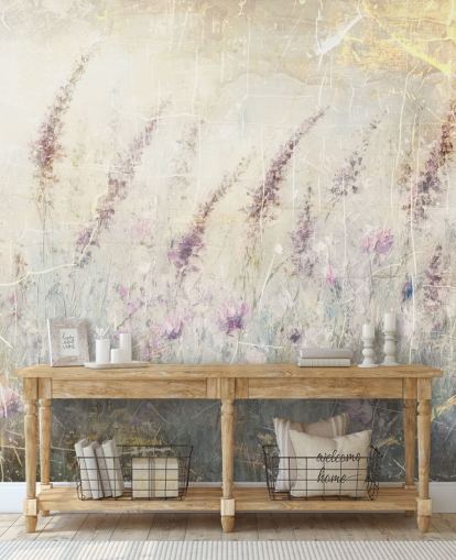 customizable lavender wallpaper mural called Distressed Lavender by Rafal Kulik
