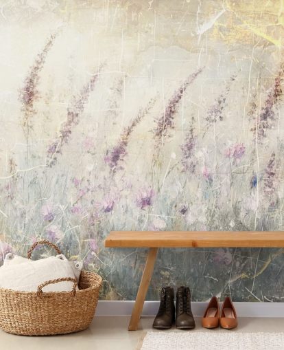 personalisierbares Lavendel-Tapeten-Wandbild namens Distressed Lavender von Rafal Kulik