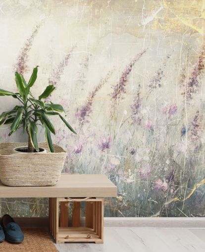 personalisierbares Lavendel-Tapeten-Wandbild namens Distressed Lavender von Rafal Kulik personalisierbares Lavendel-Tapeten-Wandbild namens Distressed Lavender von Rafal Kulik