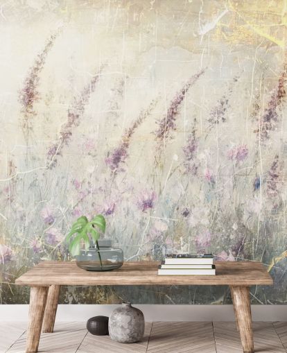 mural de papel de parede de lavanda personalizável chamado Distressed Lavender de Rafal Kulik mural de papel de parede de lavanda personalizável chamado Distressed Lavender de Rafal Kulik