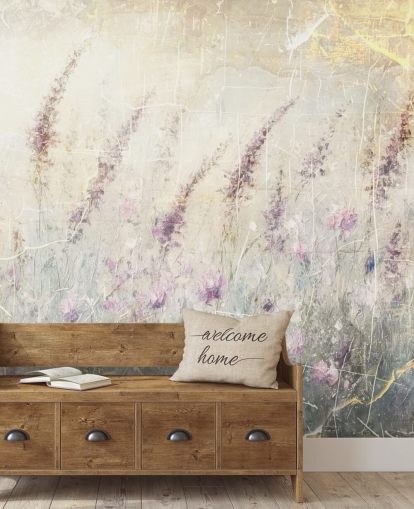 mural de papel de parede de lavanda personalizável chamado Distressed Lavender de Rafal Kulik mural de papel de parede de lavanda personalizável chamado Distressed Lavender de Rafal Kulik