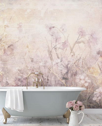 lila anpassningsbar blommig väggmålning som heter Distressed Lilac Florals av Rafal Kulik lila anpassningsbar blommig väggmålning som heter Distressed Lilac Florals av Rafal Kulik