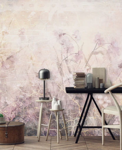 purple customisable floral wall mural called Distressed Lilac Florals by Rafal Kulik purple customisable floral wall mural called Distressed Lilac Florals by Rafal Kulik