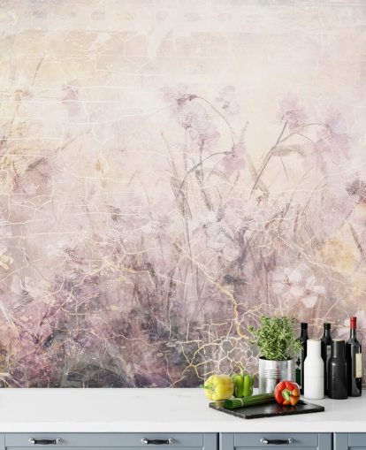 lila anpassningsbar blommig väggmålning som heter Distressed Lilac Florals av Rafal Kulik lila anpassningsbar blommig väggmålning som heter Distressed Lilac Florals av Rafal Kulik