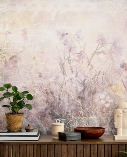 purple customisable floral wall mural called Distressed Lilac Florals by Rafal Kulik purple customisable floral wall mural called Distressed Lilac Florals by Rafal Kulik