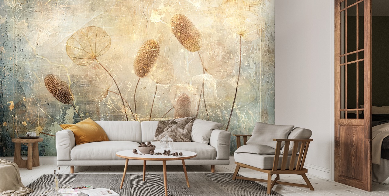 Distressed Reeds Wall Mural | Wallsauce UK