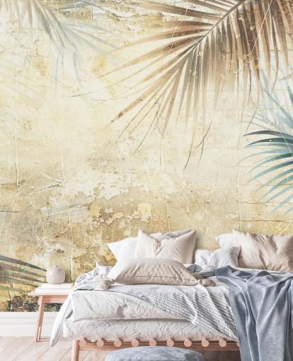 mural de pared de la jungla personalizable en sepia llamado Distressed Sepia Jungle II de Rafal Kulik