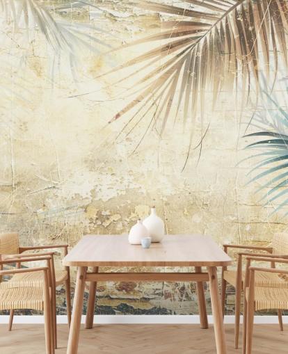 sepia customisable jungle wall mural called Distressed Sepia Jungle II by Rafal Kulik