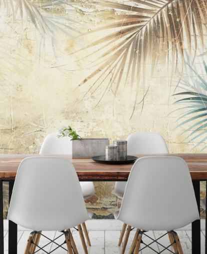 mural de parede de selva personalizável em sépia chamado Distressed Sepia Jungle II de Rafal Kulik