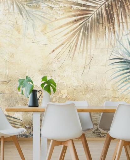 murale con giungla personalizzabile color seppia chiamato Distressed Sepia Jungle II di Rafal Kulik