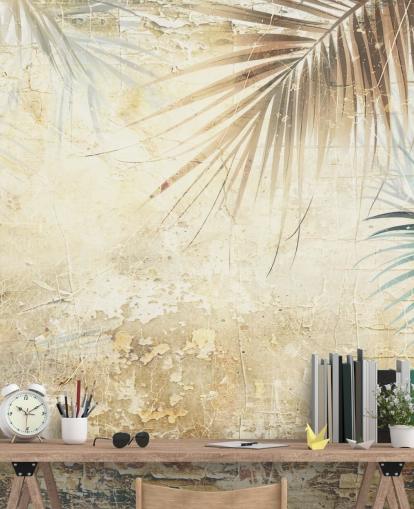 murale con giungla personalizzabile color seppia chiamato Distressed Sepia Jungle II di Rafal Kulik murale con giungla personalizzabile color seppia chiamato Distressed Sepia Jungle II di Rafal Kulik