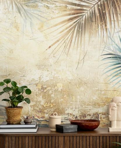 Rafal Kulikin seepian muokattava viidakon seinämaalaus nimeltään Distressed Sepia Jungle II