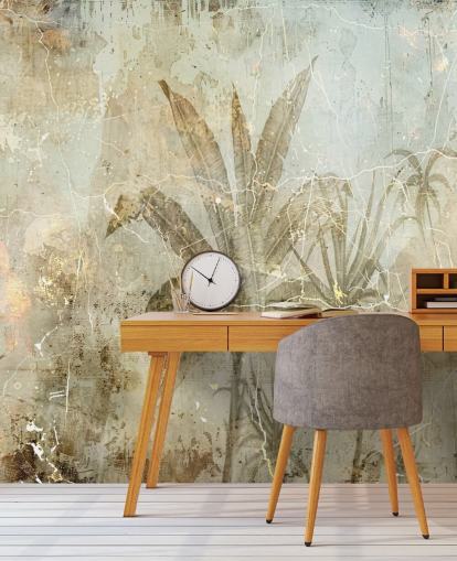 sepia tilpassbar jungel veggmaleri kalt Distressed Sepia Jungle av Rafal Kulik