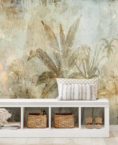 sepia anpassningsbar djungel väggmålning kallad Distressed Sepia Jungle av Rafal Kulik