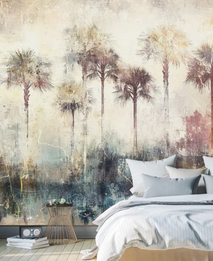 Rafal Kulikin mukautettava palmujen taustakuvamaalaus nimeltään Distressed Tropical Palm Trees