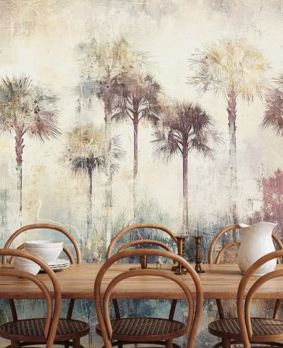 Rafal Kulikin mukautettava palmujen taustakuvamaalaus nimeltään Distressed Tropical Palm Trees