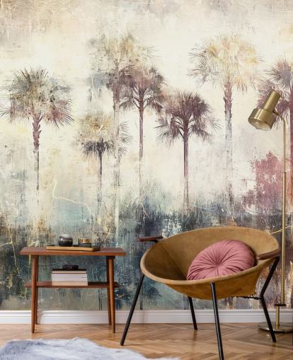 Rafal Kulikin mukautettava palmujen taustakuvamaalaus nimeltään Distressed Tropical Palm Trees