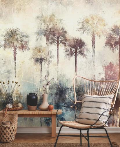 tilpasselig tapet af palmetræer kaldet Distressed Tropical Palm Trees af Rafal Kulik tilpasselig tapet af palmetræer kaldet Distressed Tropical Palm Trees af Rafal Kulik