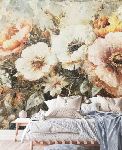 tilpassbart vintage tapetveggmaleri kalt Distressed Vintage Florals II av Rafal Kulik tilpassbart vintage tapetveggmaleri kalt Distressed Vintage Florals II av Rafal Kulik