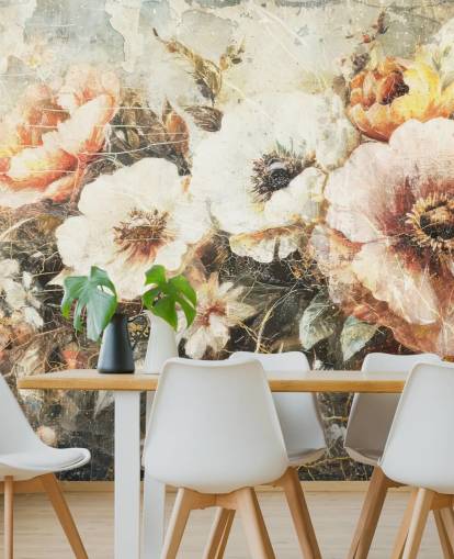 anpassningsbar vintage tapetväggmålning som heter Distressed Vintage Florals II av Rafal Kulik anpassningsbar vintage tapetväggmålning som heter Distressed Vintage Florals II av Rafal Kulik