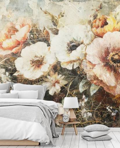 personalisierbares Vintage-Tapeten-Wandbild namens Distressed Vintage Florals II von Rafal Kulik personalisierbares Vintage-Tapeten-Wandbild namens Distressed Vintage Florals II von Rafal Kulik