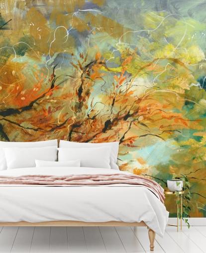 orange and grey customisable abstract mural called Shimmering Rays by Anne Farrall Doyle orange and grey customisable abstract mural called Shimmering Rays by Anne Farrall Doyle