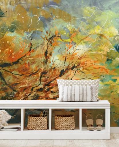 orange and grey customisable abstract mural called Shimmering Rays by Anne Farrall Doyle orange and grey customisable abstract mural called Shimmering Rays by Anne Farrall Doyle