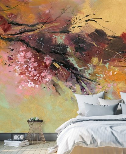 fresque murale d'arbre abstrait personnalisable appelée Spring Spray par Anne Farrall Doyle fresque murale d'arbre abstrait personnalisable appelée Spring Spray par Anne Farrall Doyle